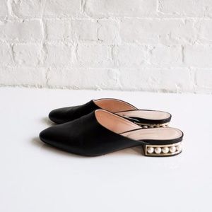 Authentic ~ Nicholas Kirkwood Casati Pearl Black Nappa Leather Slipper